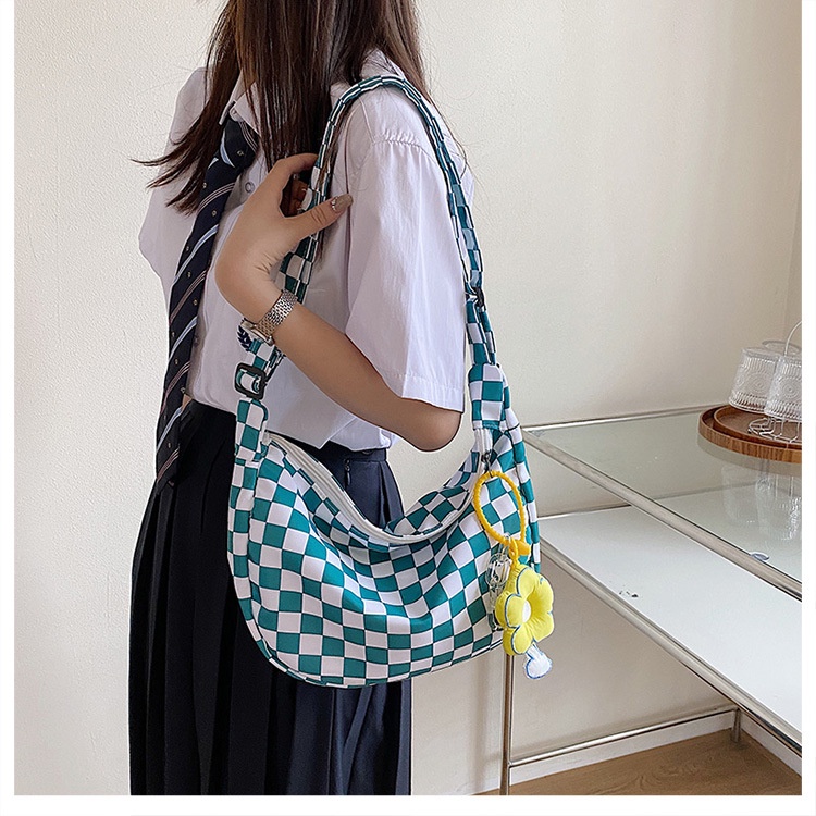 DOROTHY Tas Selempang Motif Catur Sling bag Bahu Catur Bag lucu Wanita Checkerboard Shoulder Bag Korean Style  Chikoisme