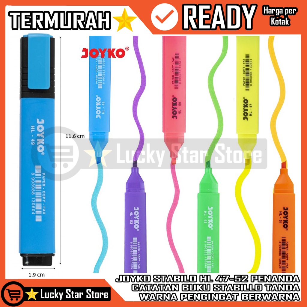 

STABILO JOYKO HL 47 52 PENANDA 1 KOTAK CATATAN BUKU BERWARNA PASTEL COLOR STABILLO TANDA PENGINGAT WARNA PENA SPIDOL SEPIDOL NOTE NOTES JOIKO KANTOR MARKER