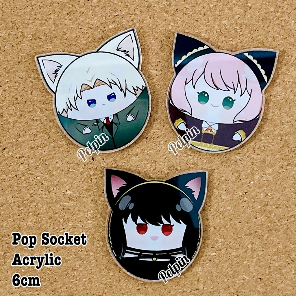 Pop socket griptok anime phone holder anime spy x family anya yor loid iring