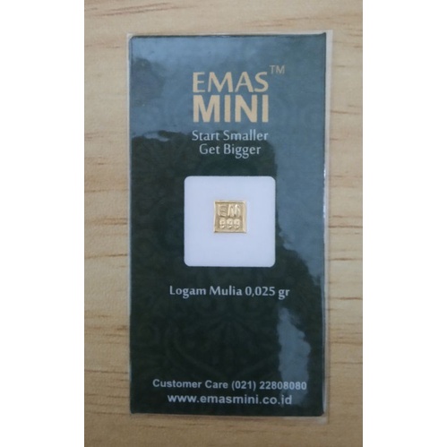 Mini Gold Logam Mulia 0.025 gr 24k