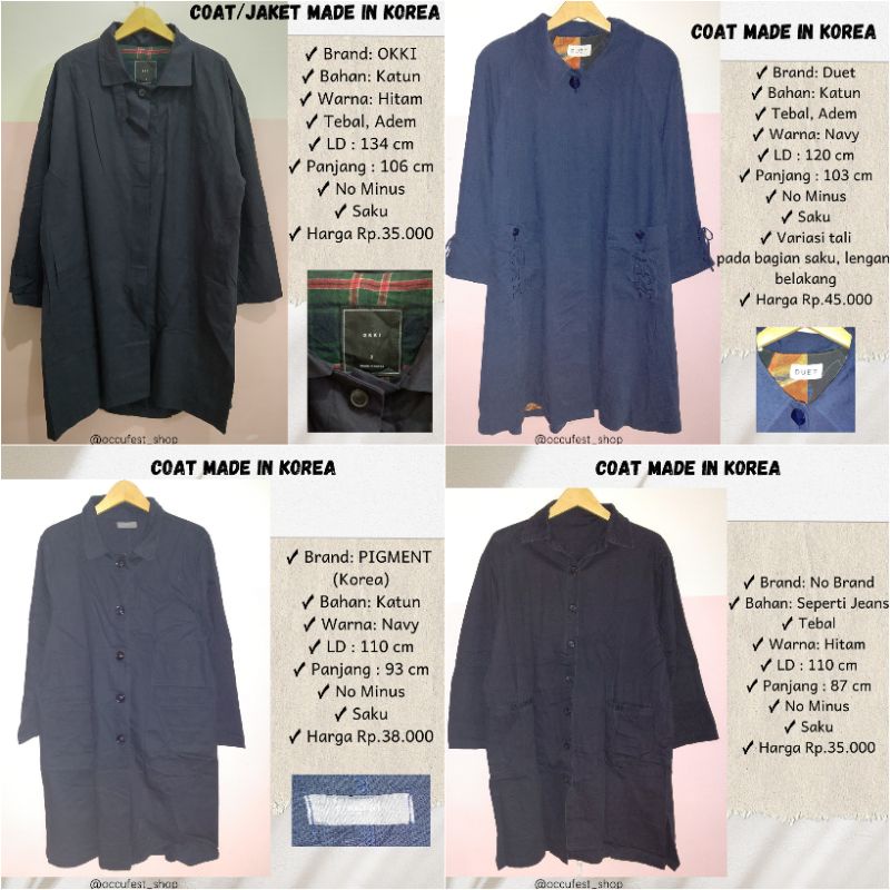 LONG COAT PREMIUM/ COAT BRANDED/ COAT KOREA