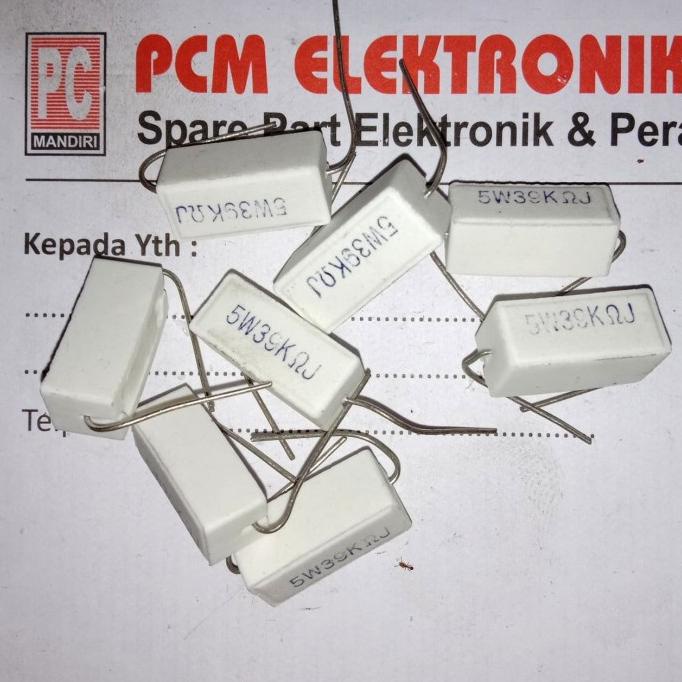 R 39k 39Kohm 39 K 5w 5watt 5 watt Resistor Kapur pcmelektrob9090 Ayo Order