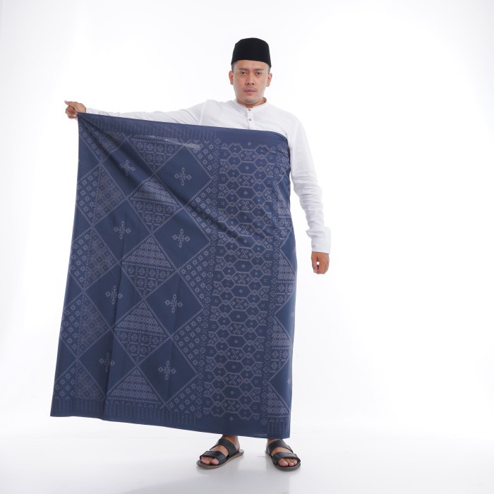 Toko Sritex Sarung Kembang Sri Rejeki Anti Nyamuk Limited Edition - Navy, Hanya Ziplock (F7F9) Anti 