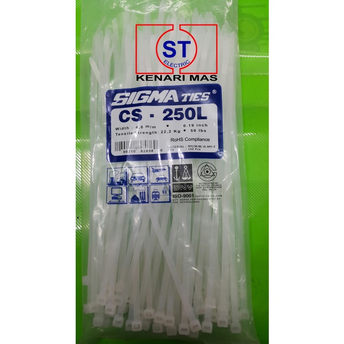 

Terlaris Kabel Ties / Kabel Tis / Cable Tie Cs 250 L Putih 25 Cm Sigma