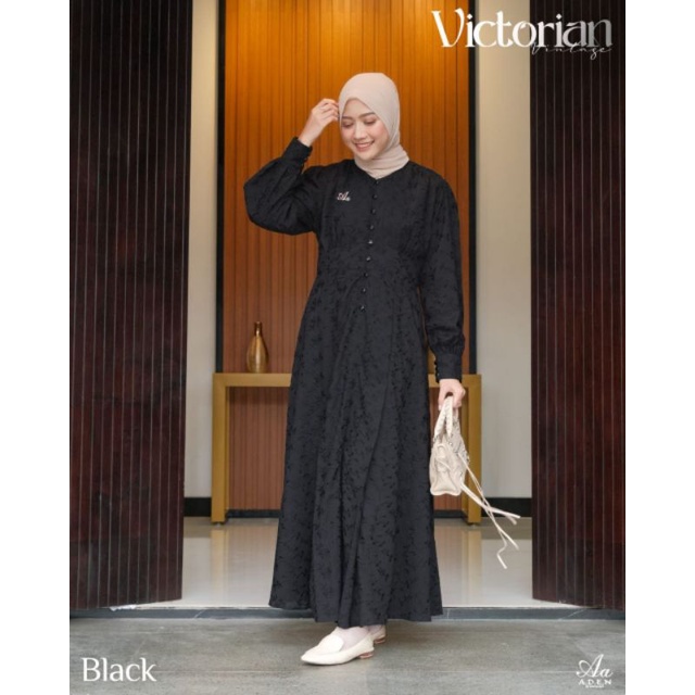 READY STOK vuctorian dress gamis by aden