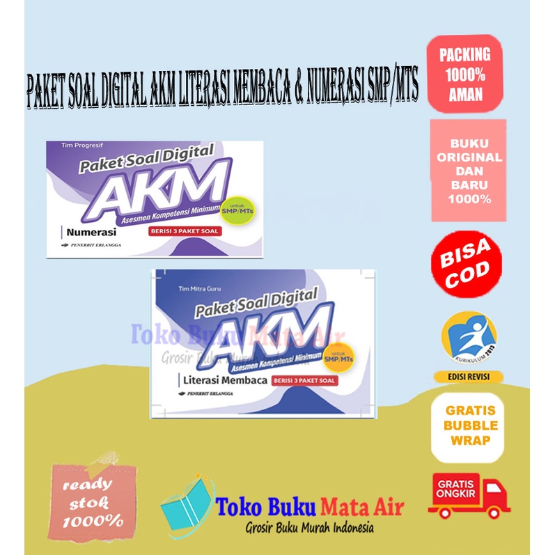 ORIGINAL PAKET SOAL DIGITAL AKM SMP/MTS LITERASI & NUMERASI - ERLANGGA