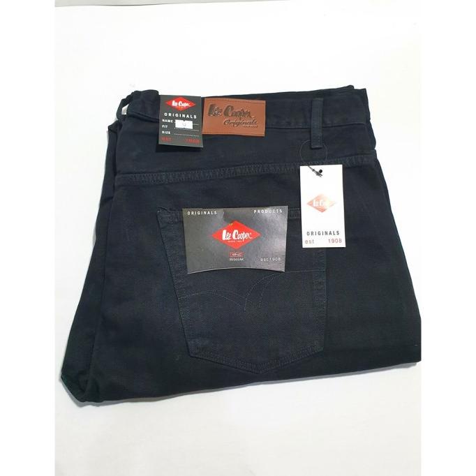Celana Jeans Pria Standard Hitam Ukuran Jumbo 39-44