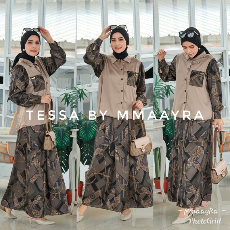 tessa by mmaayra setelan atasan dan rok setelan wanita terbaru ootd hijab baju santai casual daily k