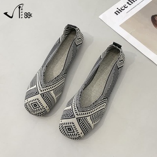 [CLEARANCE] Korean Wide Fit Ballerina Flat Shoes Slip On Knit Sepatu Flat Knit Rajut Wanita 5245 (36-40)