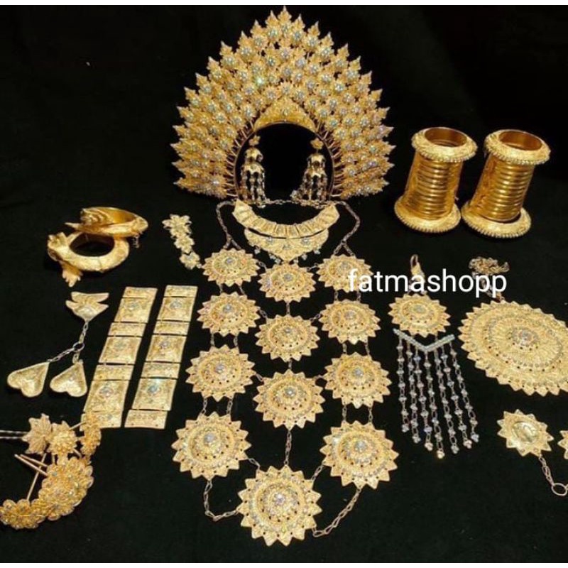Aksesoris pengantin set motif baru, aksesoris adat Bugis Makassar