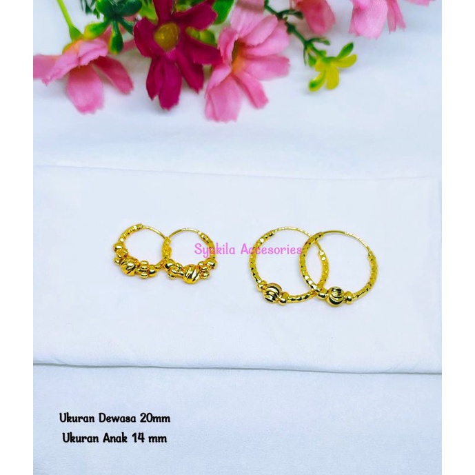 Anting Gipsi Titanium Anting Wanita Dewasa Anting Anak Anak Model Emas Anti Luntur