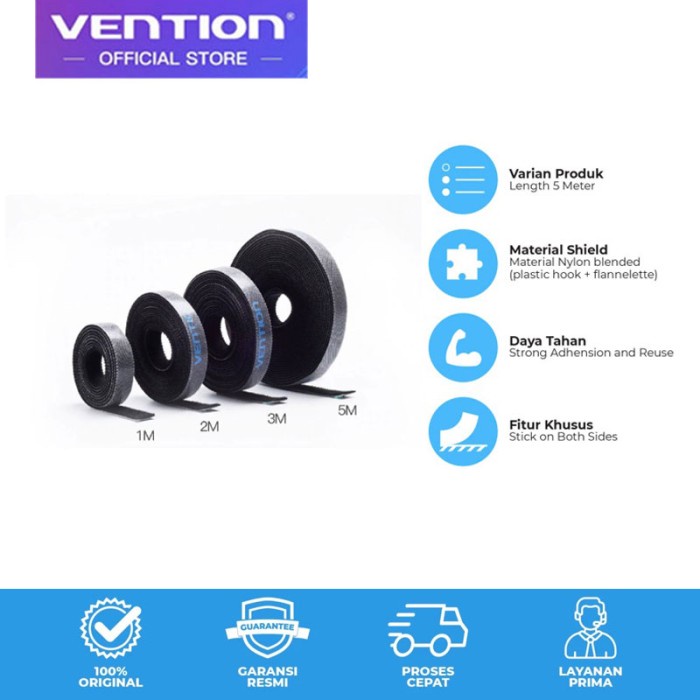 

Terlaris Cord Vention Kaa 3M Kabel Winder Nylon Blended Clip Earphone Holder Cord