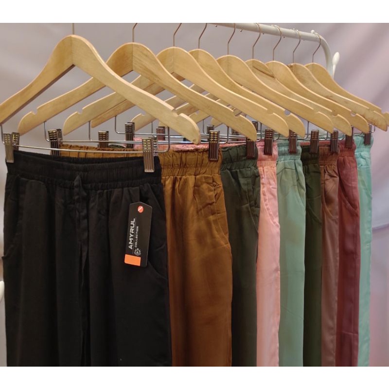 Amha Collection - CELANA KULOT TWILL RAYON HIGHWAIST CASUAL ALL SIZE