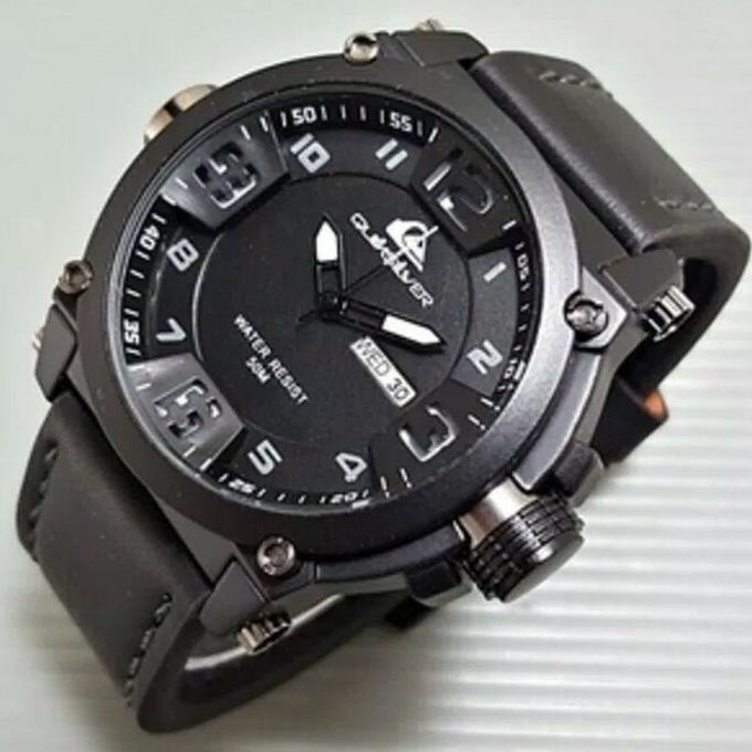 Jam Tangan Pria / Cowok Quiksilver Quicksilver Kulit Coklat Tua