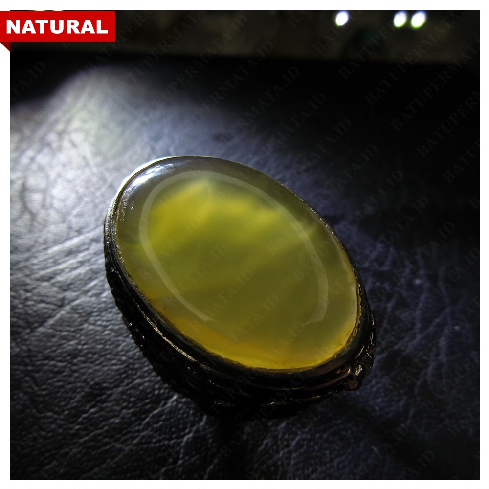 ANGGUR PACITAN SERAT KURA CHALCEDONY - CINCIN BATU PERMATA NATURAL