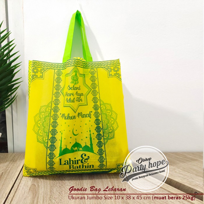 

goodie bag idul fitri JUMBO / tas souvenir lebaran / kantong parcel - Kuning