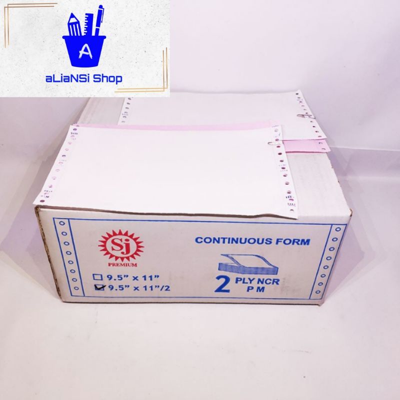 

Promo Continuous Form 9,5" x 11"/2 (2 PLY NCR) bagi 2 - merk SJ PREMIUM