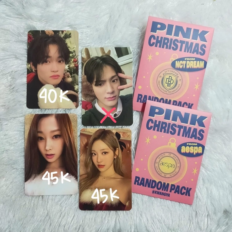 pc photocard jeno chenle giselle ningning pink christmas nct dream aespa smcu smtown kwangya