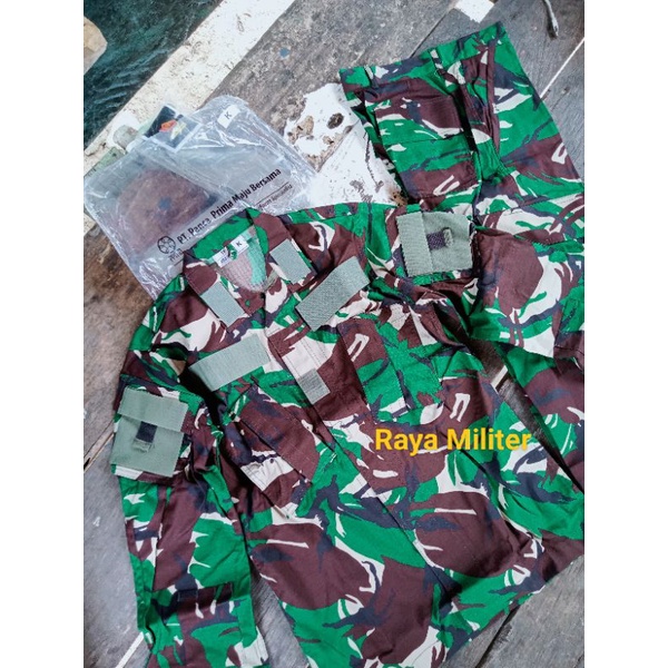 ORI 100%. Baju PDL TNI jatah terbaru. saku miring + pelkro