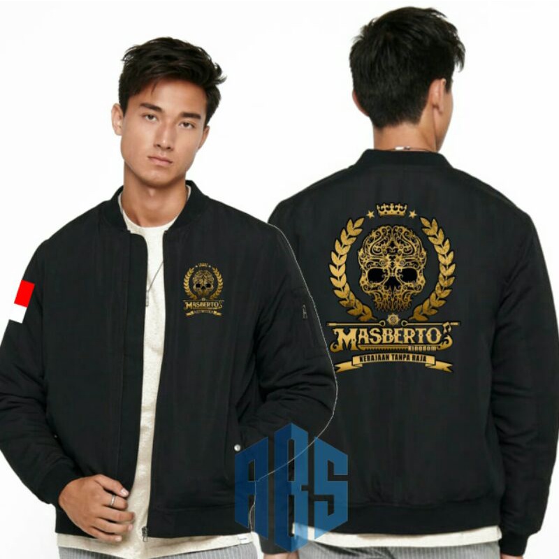 Jaket Bomber pria logo masberto bisa tambah nama(free)