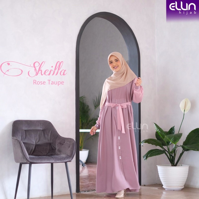 Tren Baju Muslim Sheilla Dress By Ellin Hijab Gamis Polos Kombinasi Gamis Casual Terlaris / Raya Dre