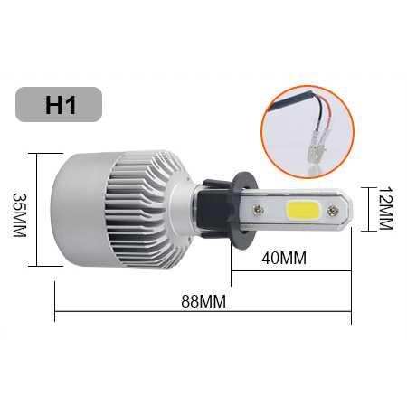 TaffLED Lampu Mobil LED COB Headlight 8000LM S2 Chip Cool White 2 PCS - S2