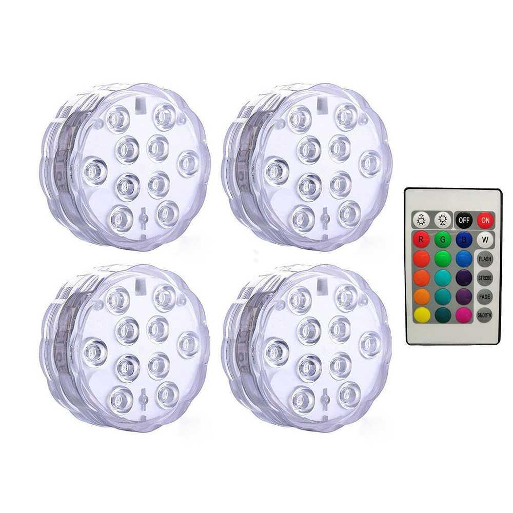 Sxzm Lampu LED RGB Waterproof Submersible 7.5W 10 LED 4 PCS Y635