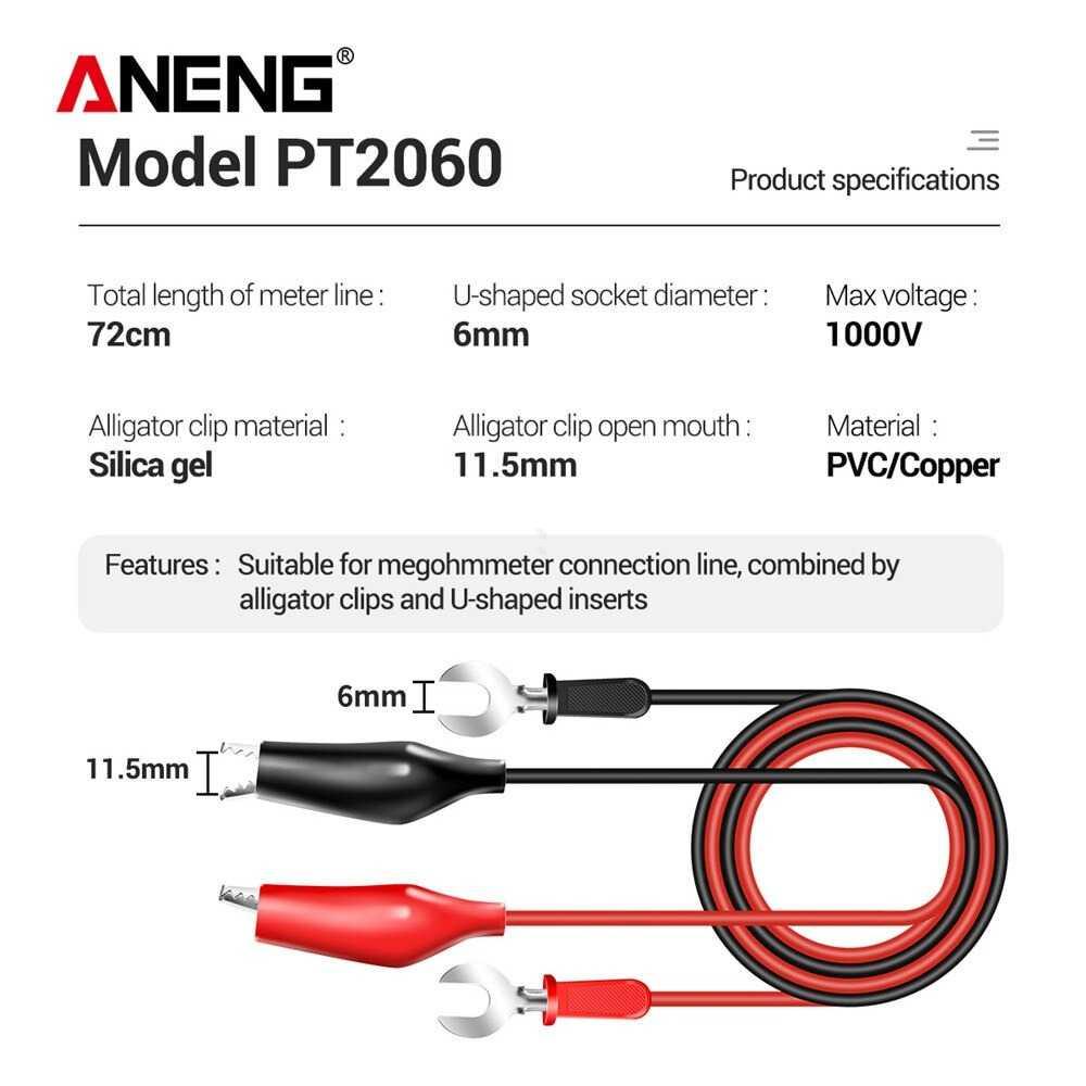 ANENG Kabel Digital Multimeter Aligator U-Shape Wire 1000 V PT2060 Scoter Listrik Scoter Listrik Volt Meter Motor Volt Meter Motor Volt Meter Digital Volt Meter Digital Volt Meter Ac Volt Meter Ac Tester Digital Multitester Tester Digital Multitester Volt