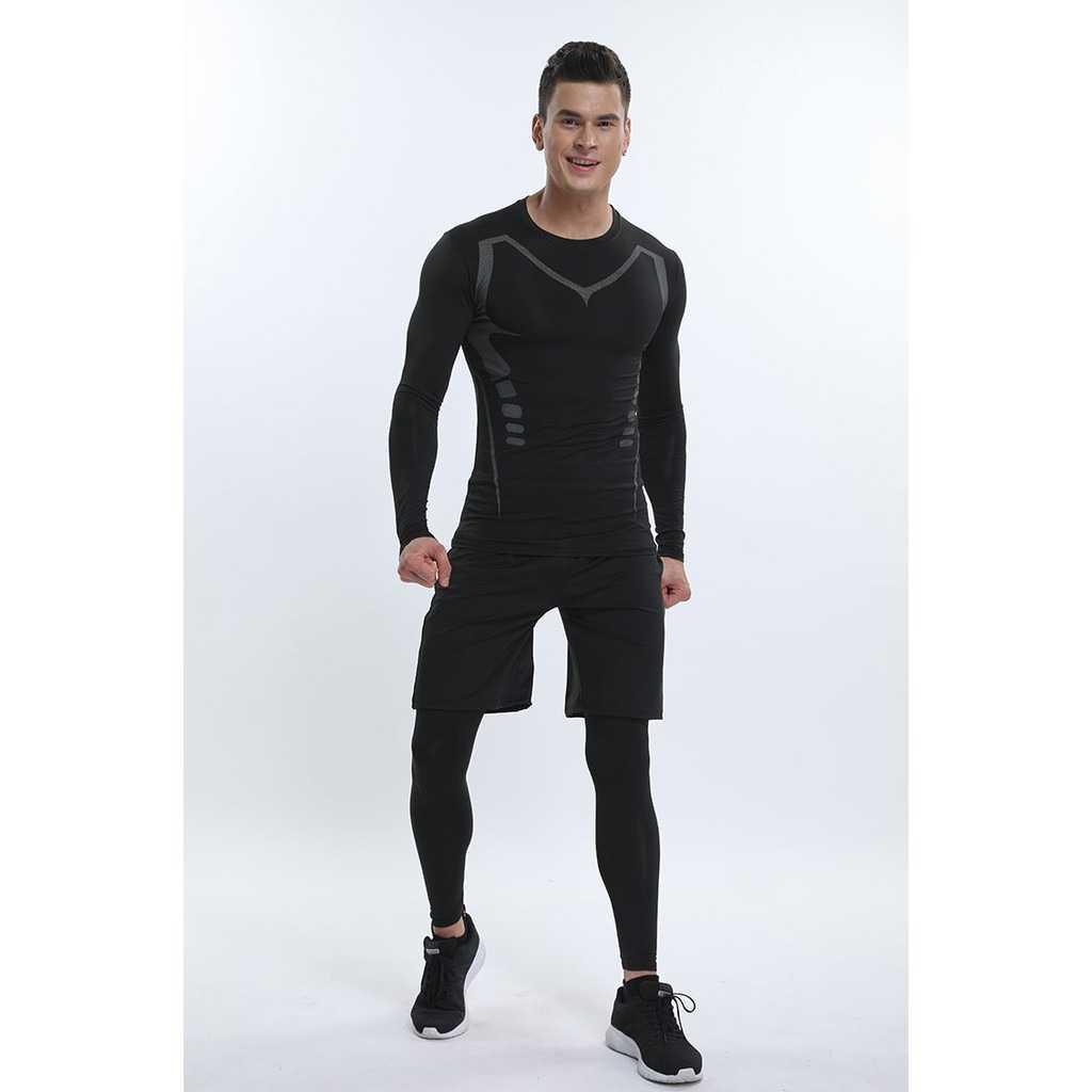 PSVteide Kaus Celana Pria Long John Tracksuit Workout Quick Dry Y001