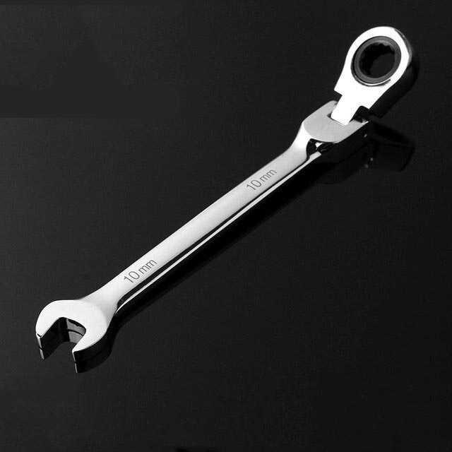 OLOEY Kunci Pas Dual Head Combination Ratchet Wrench Flexible Head L6-24