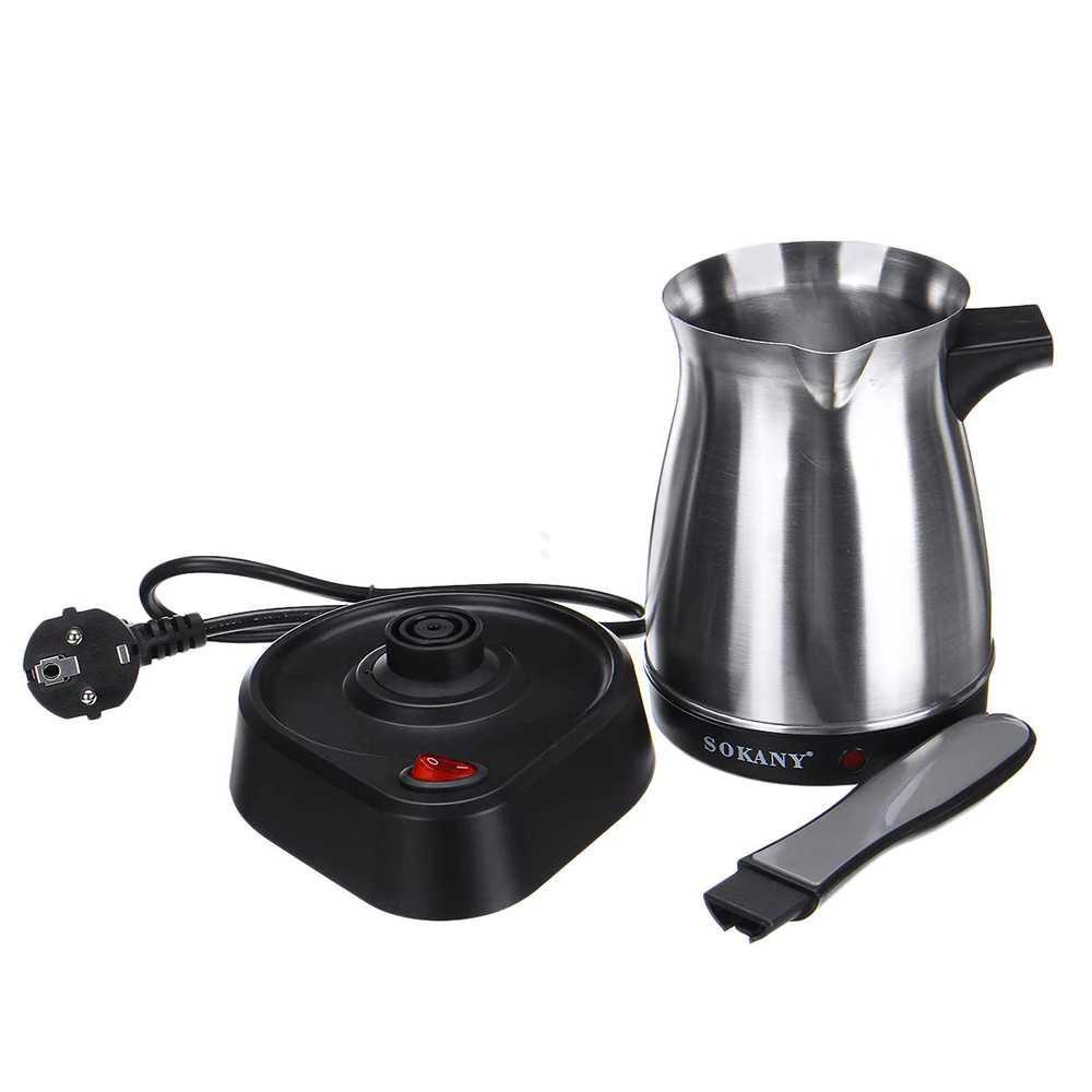 SOKANY Teko Pemanas Elektrik Kopi Espresso Turki 600W 500ml SK-214 Gelas Teko Teh Pemanas Air Listrik Teko Listrik Pemanas Air Air Tatakan Gelas Pemanas Air Hewan Peliharaan Teko Teh Listrik Pemanas Makanan Pemanas Tatakan Gelas Kayu Teko Pemanas Air