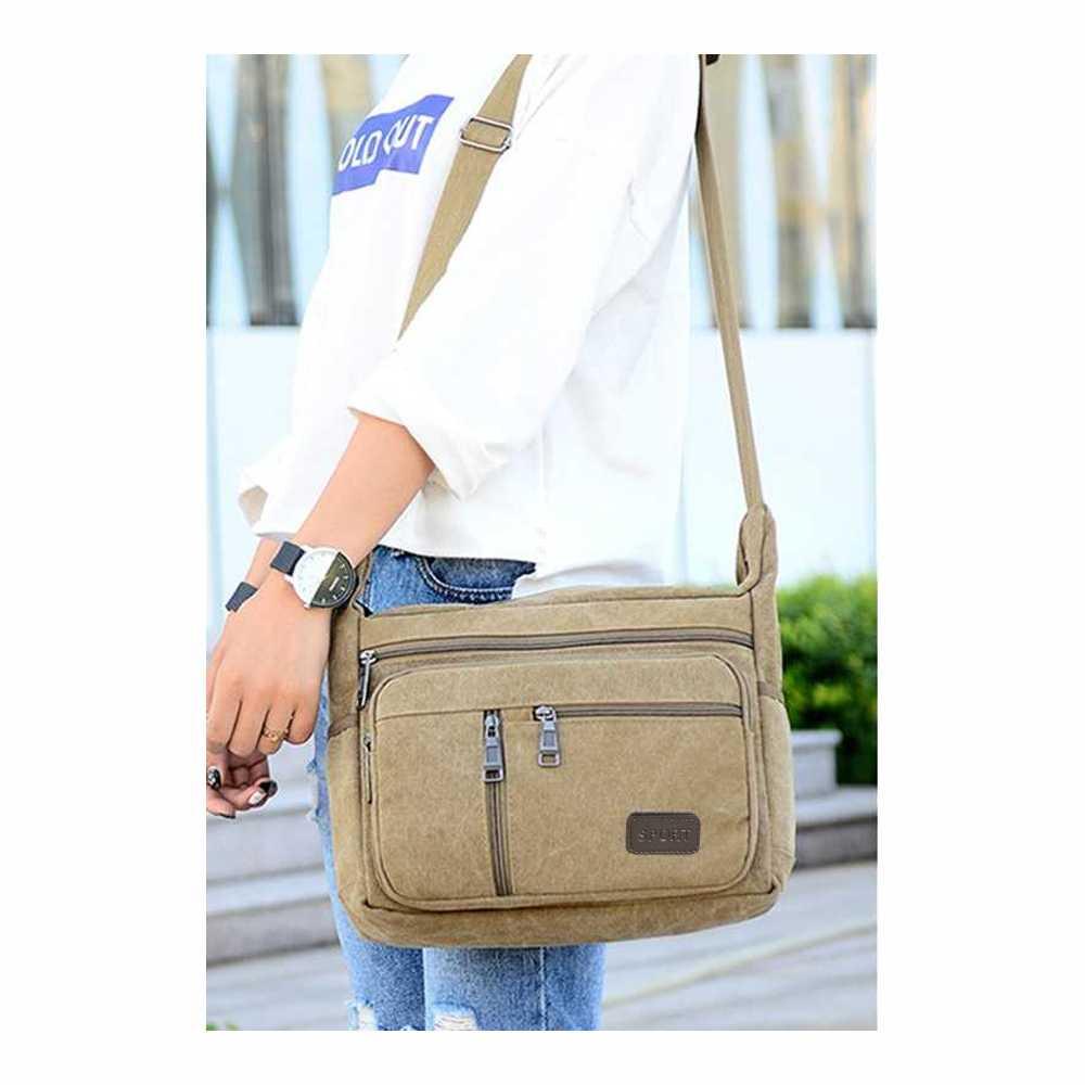 PuAnti Tas Selempang Messenger Bag Bahan Kanvas 912