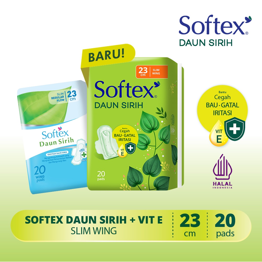 Foto Softex Daun Sirih + Vitamin E Pembalut 23Cm isi 20 pads