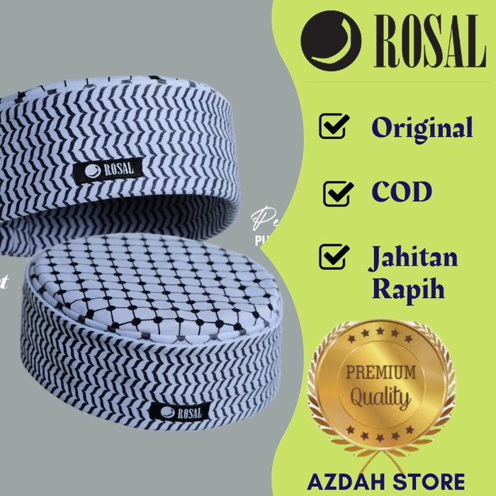 Peci Kopiah Songkok / Peci Turki / Peci Umroh / Peci Songkok ROSAL COD - Putih (E3L1) Kopyah Rajut P