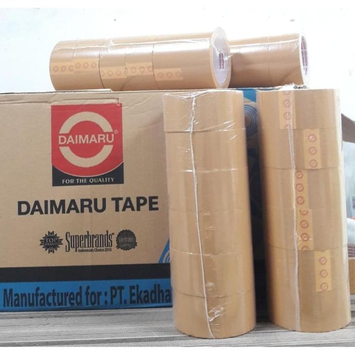

BRG BARU Lakban Daimaru Tape Isolasi Coklat 2 inch x 90 Yard 1 Box (72 Roll)