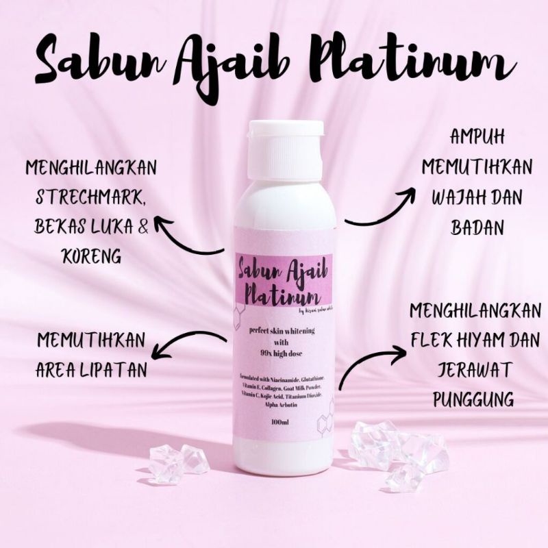 Sabun Ajaib Platinum yg efektif untuk memutihkan badan 10x lebih cepat Membantu menghilangkan strech