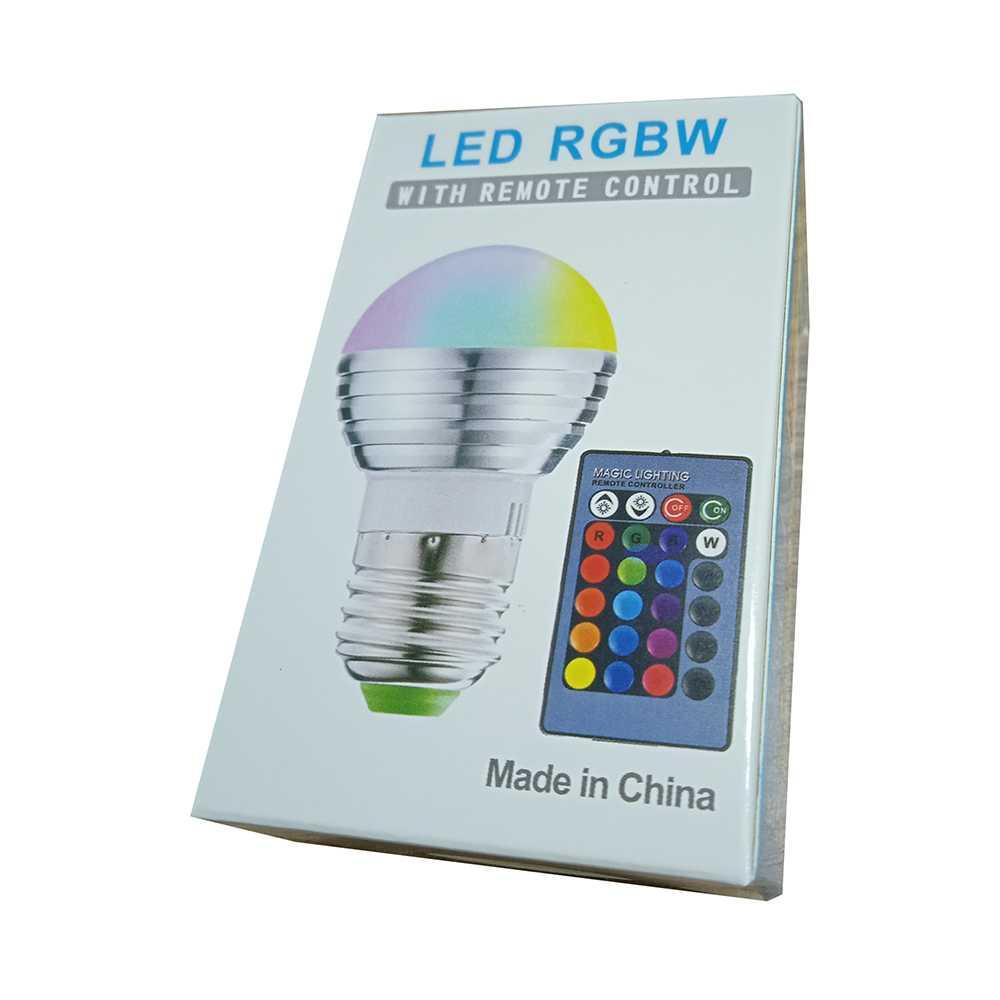 TaffLED Lampu Bohlam LED RGB 3W 16 Colors E27 + Remote Control - 2835