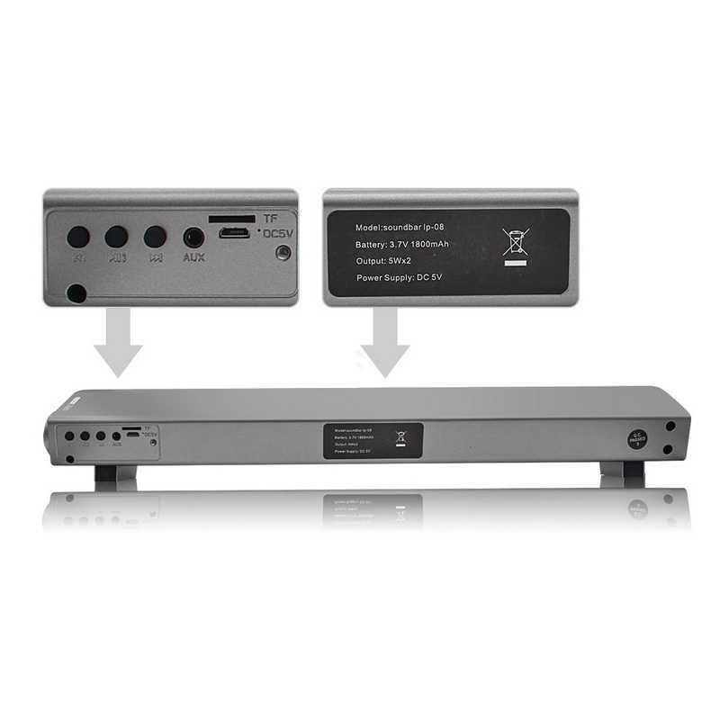 Portable Bluetooth Soundbar Home Theater with Remote Control P-S08