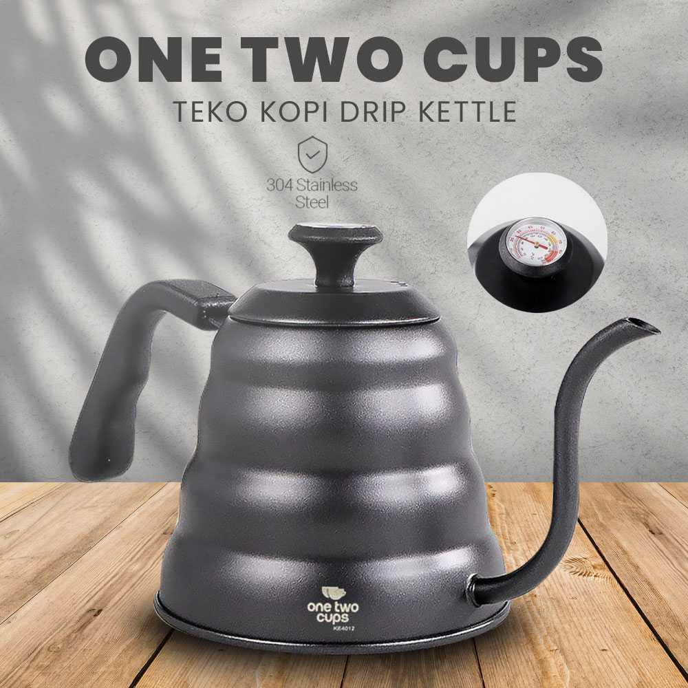 One Two Cups Teko Kopi Drip Kettle 1.2 Liter with Thermometer - KE4012