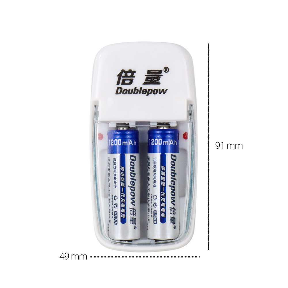 DOUBLEPOW Charger Baterai 2 slot AA/AAA with 2PCS AA 1200mAh DP-B01 Charger Baterai Tamiya Type C Baterai Aa Baterai Aaa Taffware Fast Charging Charger Baterai Charger Fast Charging Charger Baterai Aa Aa Aaa Charger Batre Batrai Aa Charger Batre Aa Batre