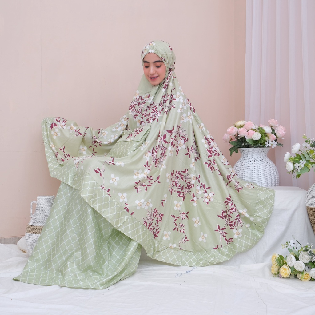 [New Arrival] Mukenah Lebaran Mukena Dewasa Bali Wafa Jumbo Rayon Rempel Free Ongkir R78 / Mukena De