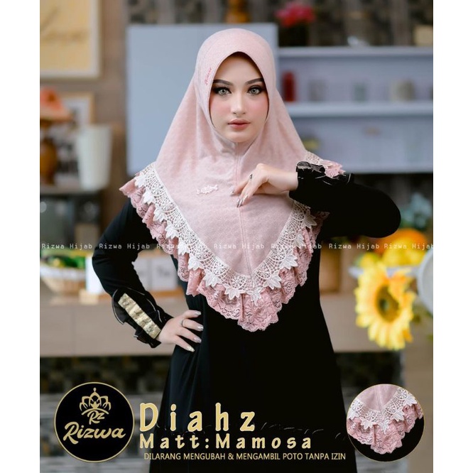 HIJAB INSTAN DIAHZ BAHAN JERSEY MAMOSA ORIGINAL RIZWA
