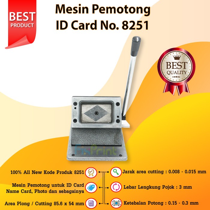 

Mesin Pemotong Id Card No. 8251 Pvc Id Card Die Cutter No. 8251 New Sae