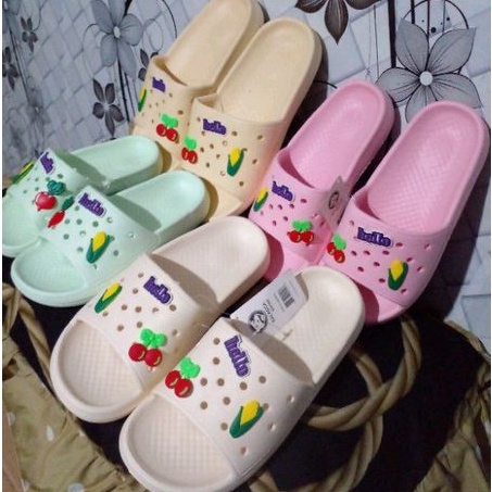 BALACA = Sandal slop perempuan dewasa motif gambar - gambar  size 36 - 41