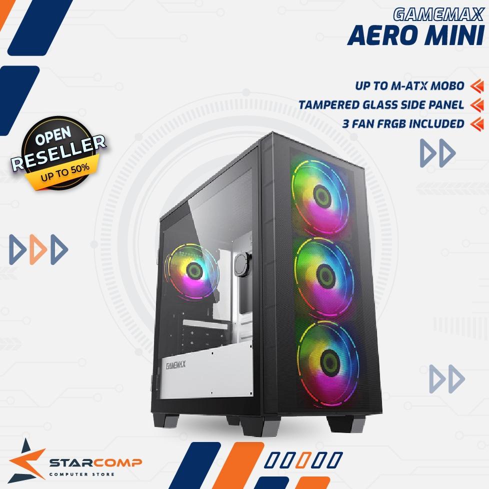 GAMEMAX Aero Mini PC Gaming Micro ATX Casing Komputer Aero Mini RGB