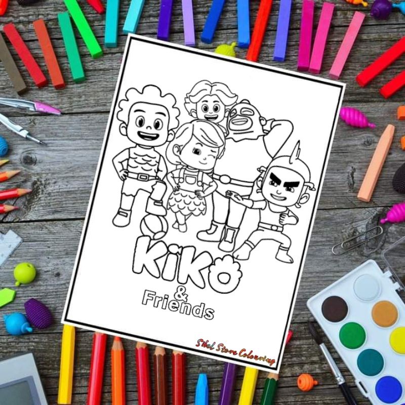 

Kertas Gambar Mewarnai - Colouring Anak Tema Kiko & Friends / Kertas Gambar (10 Lembar Gambar)