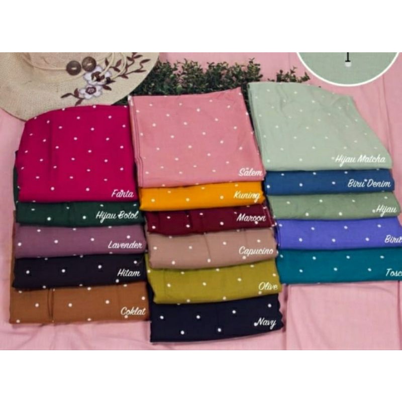 KAIN KATUN RAYON MOTIF POLKADOT  PREMIUM UNIQLO,BAHAN PAJAMAS DAILAY harga (0.50 Meter) By @Keyla te