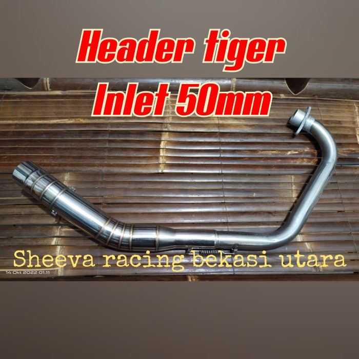 Header Leher Knalpot Tiger Lama Tiger Revo Stenlis Inlet 50Mm