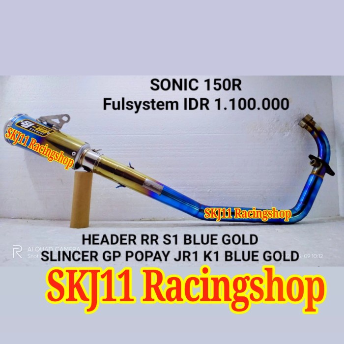 Knalpot Racing Sj88 Honda Sonic 150 Fullset Bluegold Non Wrx Akrapovix