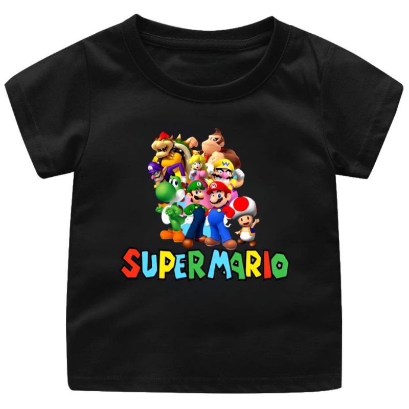 SUPER MARIO NEW Baju Kaos Anak Cowok-Cewek 1-12Tahun SUPER MARIO TERBARU